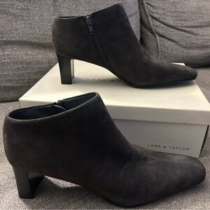 Lord & Taylor Dark Gray Ankle Booties